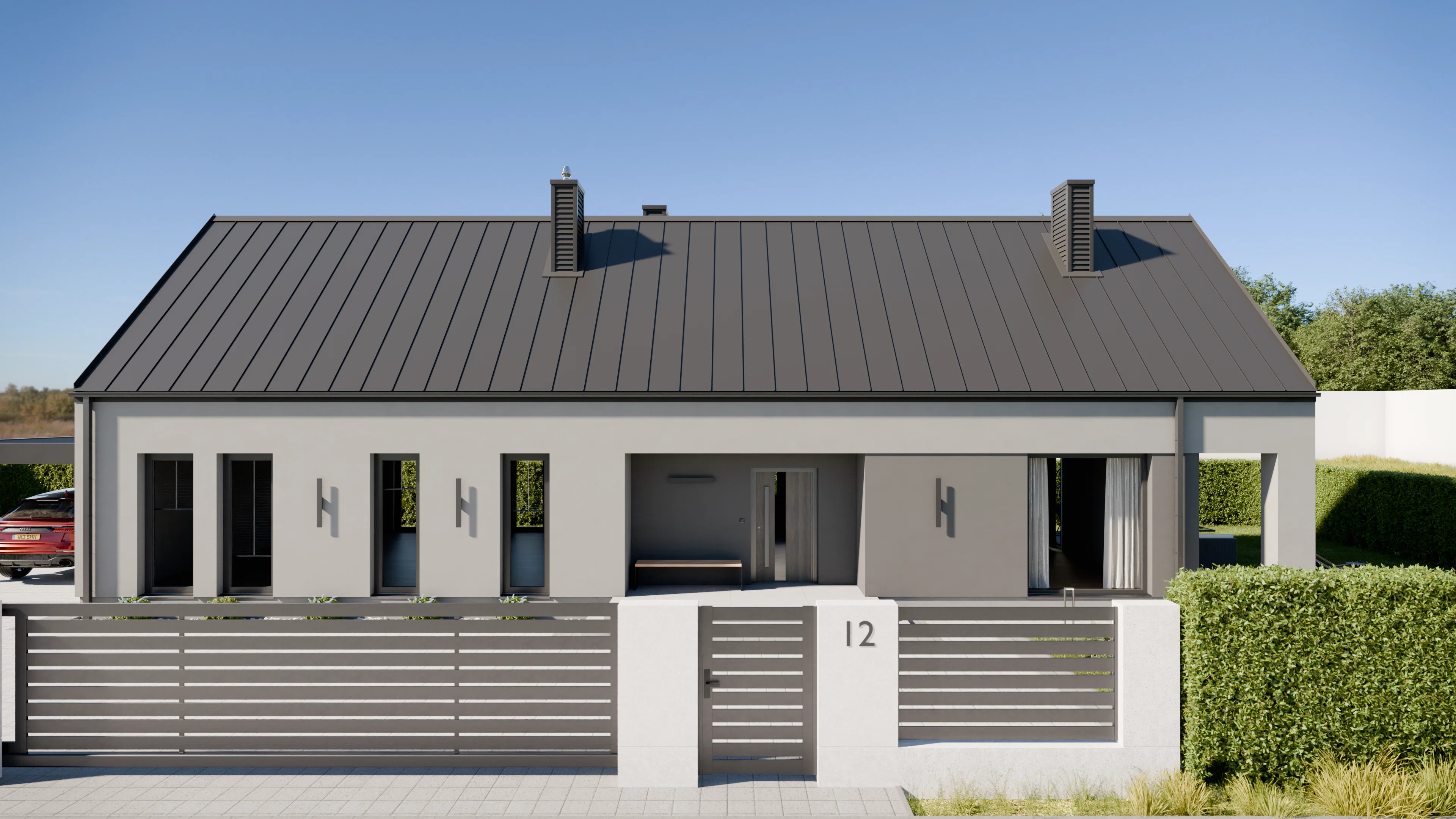 Wizualizacja domu — projekt domu jednorodzinnego, pracownia Gębala