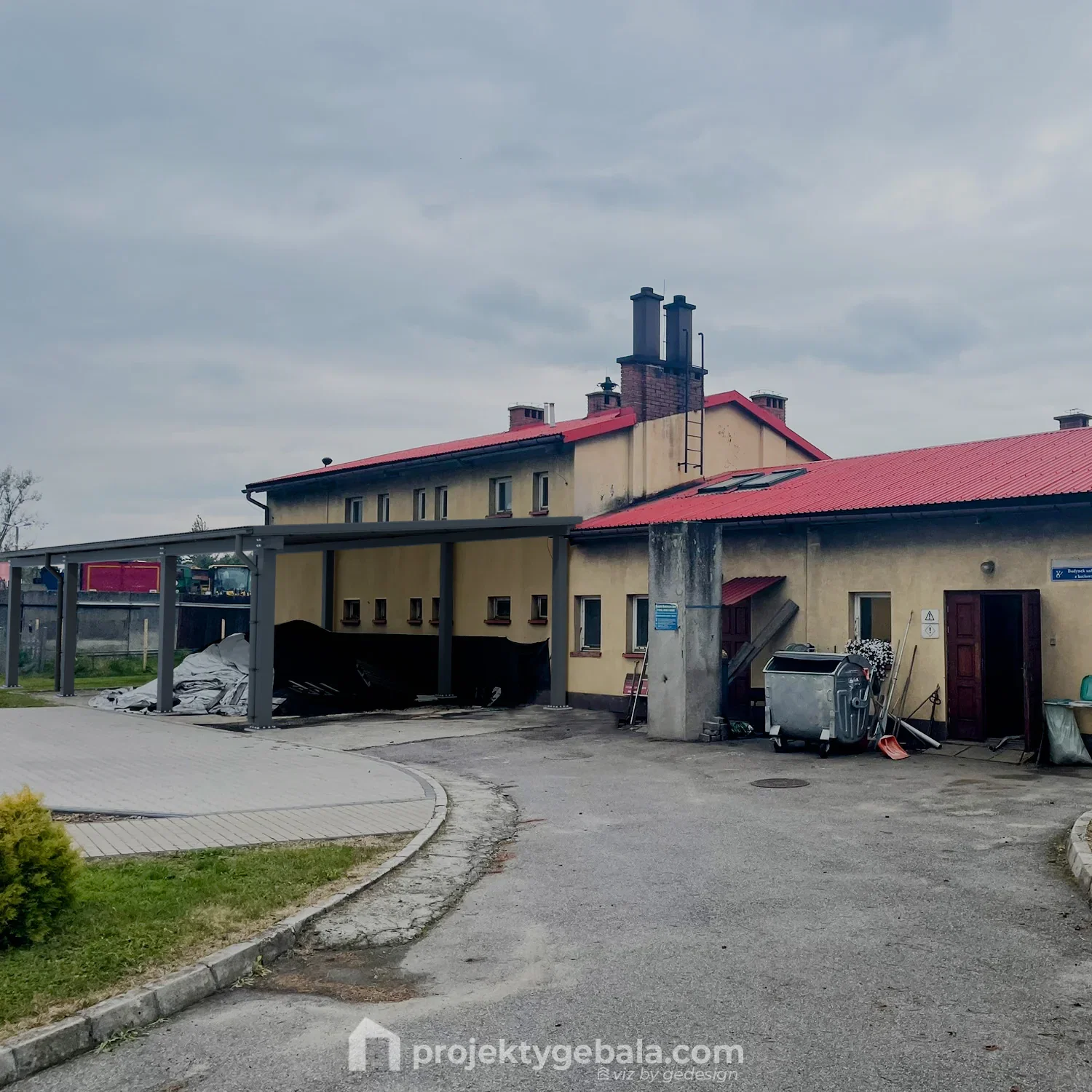 Wizualizacja Wiaty — projekt domu jednorodzinnego, pracownia Gębala